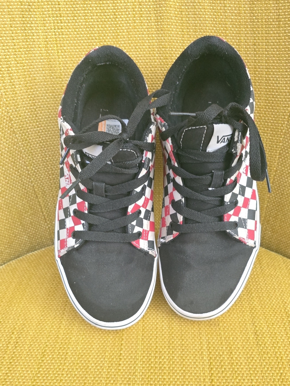 Vans Black Red White Checkerboard Sneakers